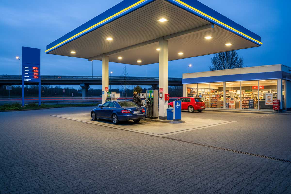 Tankstelle mit Ölabscheider